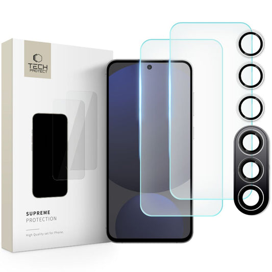 Tech-Protect Supreme Zadná ochranná fólia na displej a fotoaparát pre Samsung Galaxy S24 FE S721, 2,5D, Full Glue, 2,5D, chránené sklo