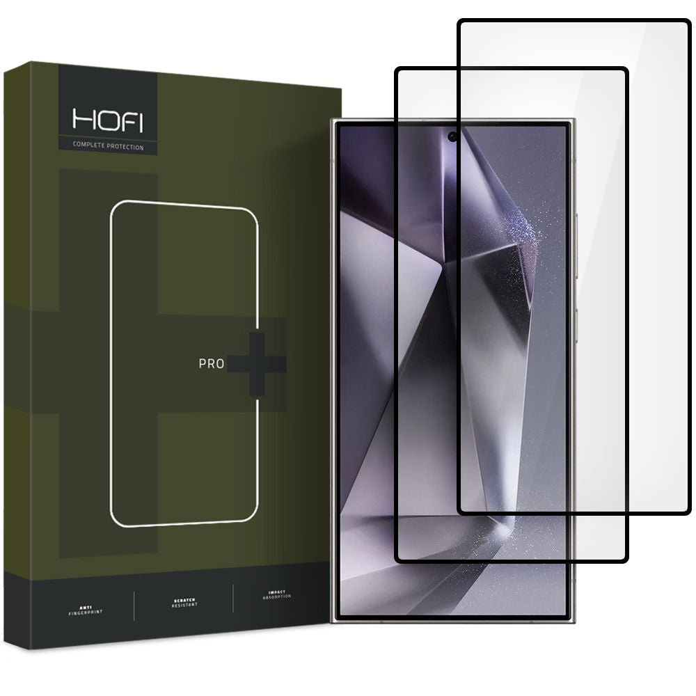 Ochranná fólia na displej HOFI Glass PRO+ pre Samsung Galaxy S25 Ultra S938, tvrdené sklo, celoplošné lepidlo, sada 2 kusy, čierna