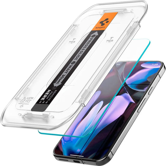 Ochranná fólia na displej Spigen GlastR EZ FIT pre Google Pixel 9 Pro XL, Tvrdené sklo, Full Glue, Sada 2 kusy