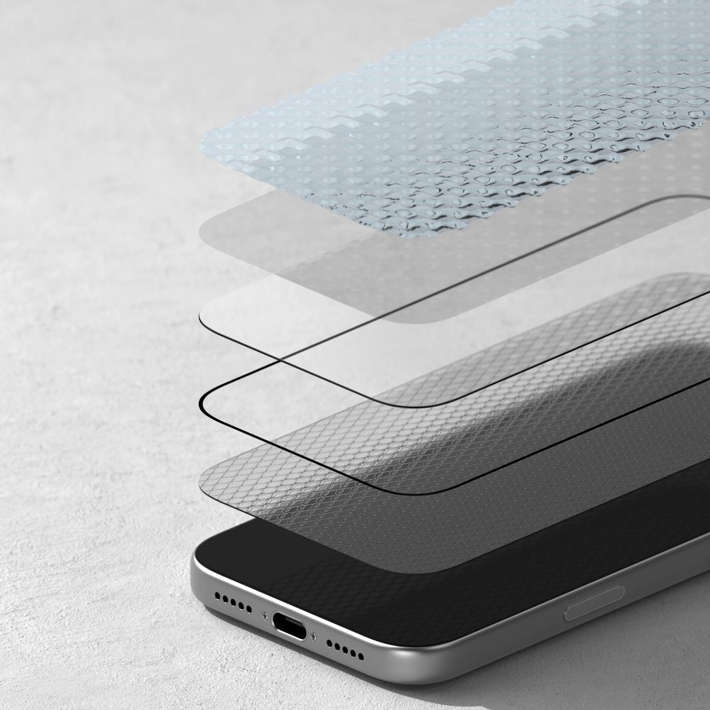 Ochranná fólia na displej Ringke Easy Slide AR pre Apple iPhone 17 Pro, tvrdené sklo, plné lepidlo, 2.5D, čierna