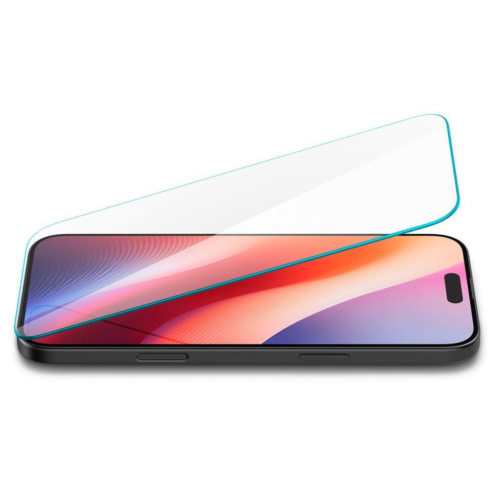 Ochranná fólia na displej Spigen GlastrR Slim HD pre Apple iPhone 16 / 15, Kalené sklo, Full Glue, 2.5D AGL06910