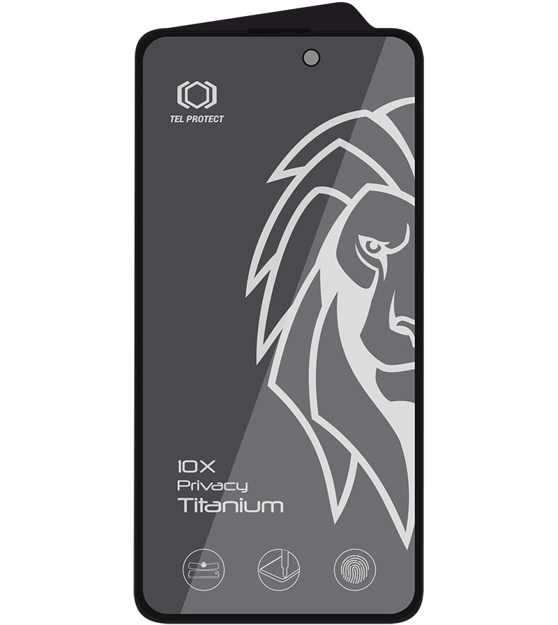 Ochranná fólia na displej Privacy Tel Protect 10X Plus Titanium pre Apple iPhone 17 / 16 Pro, tvrdené sklo, celoplošné lepidlo