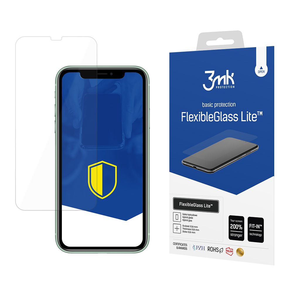 Ochranná fólia na displej 3MK FlexibleGlass Lite pre Apple iPhone 11, flexibilné sklo, plné lepidlo