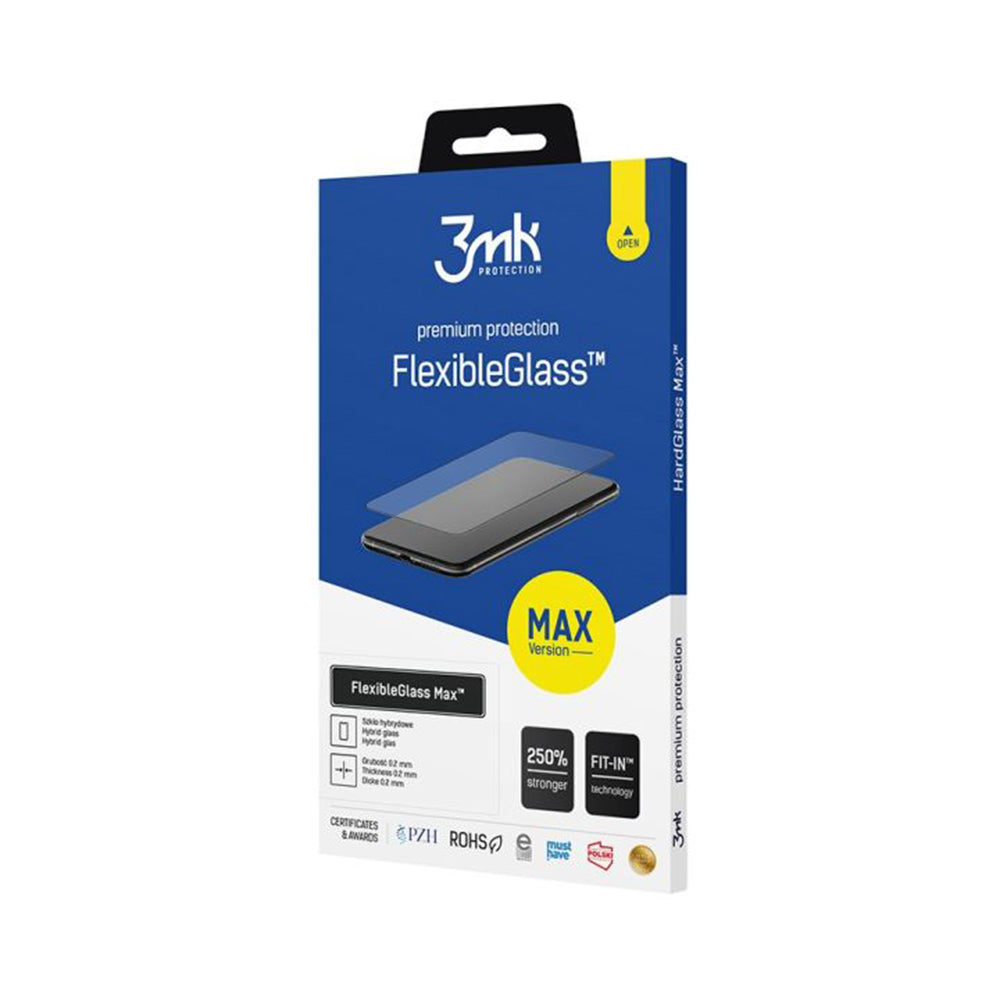 Ochranná fólia na displej 3MK FlexibleGlass Max pre Apple iPhone 16 Pro, flexibilné sklo, plné lepidlo, čierna