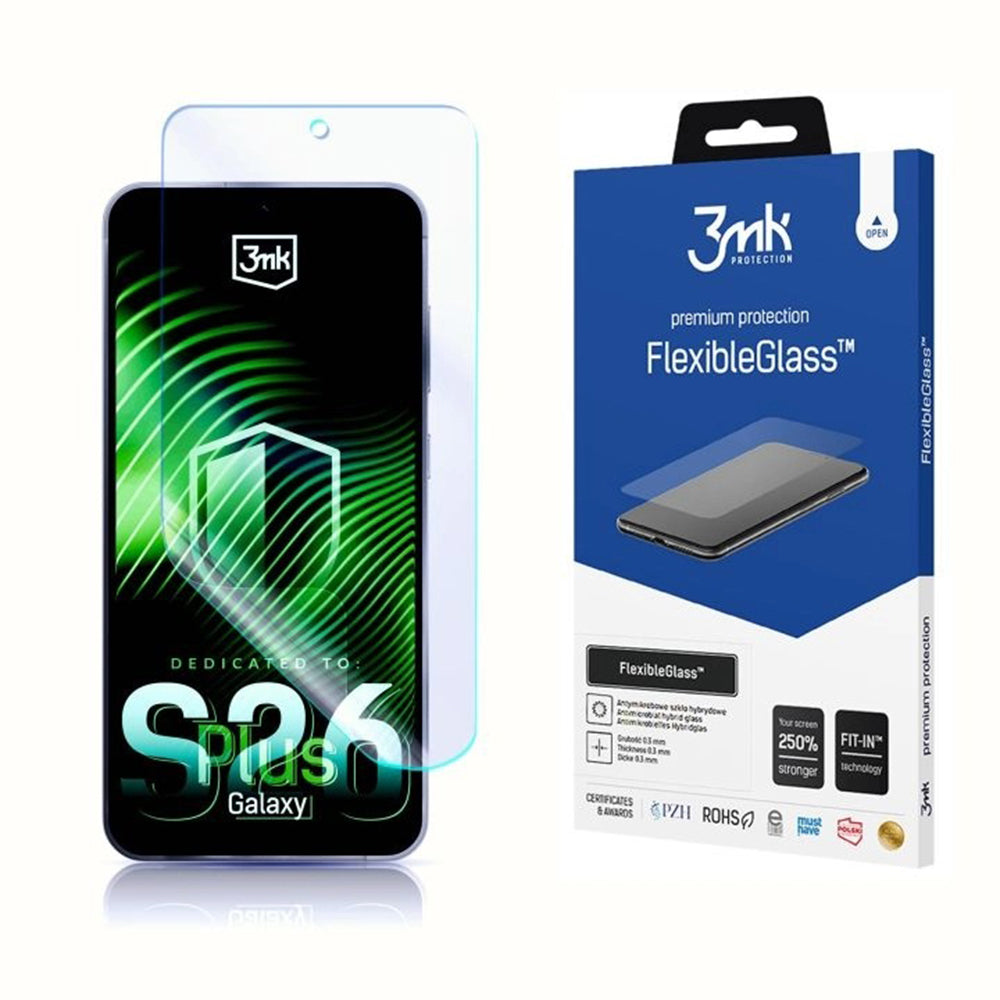 Ochranná fólia na displej 3MK FlexibleGlass pre Samsung Galaxy S26 Plus S947, Flexibilné sklo, Full Glue, Priehľadná