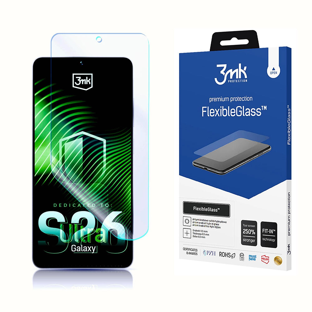 Ochranná fólia na displej 3MK FlexibleGlass pre Samsung Galaxy S26 Ultra S948, Flexibilné sklo, Full Glue