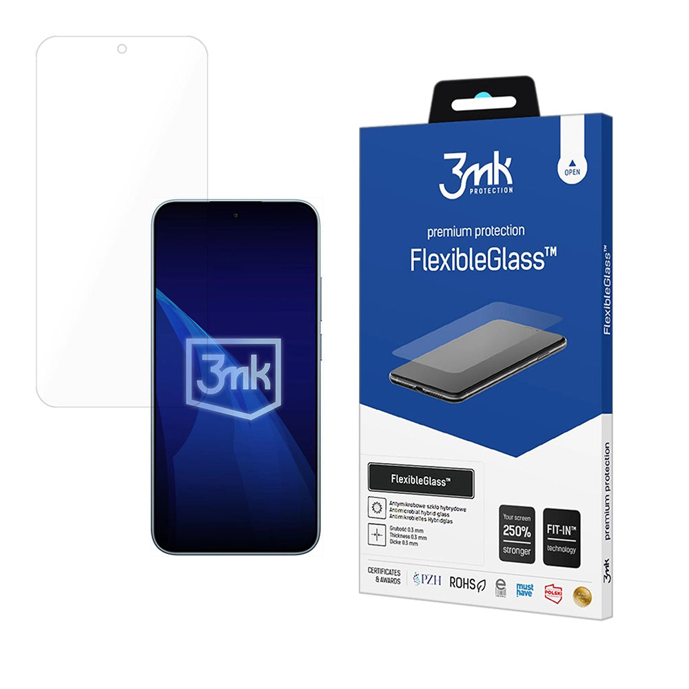 Ochranná fólia na displej 3MK FlexibleGlass pre Xiaomi Redmi Note 15 Pro 5G, Flexibilné sklo, Full Glue, Priehľadná