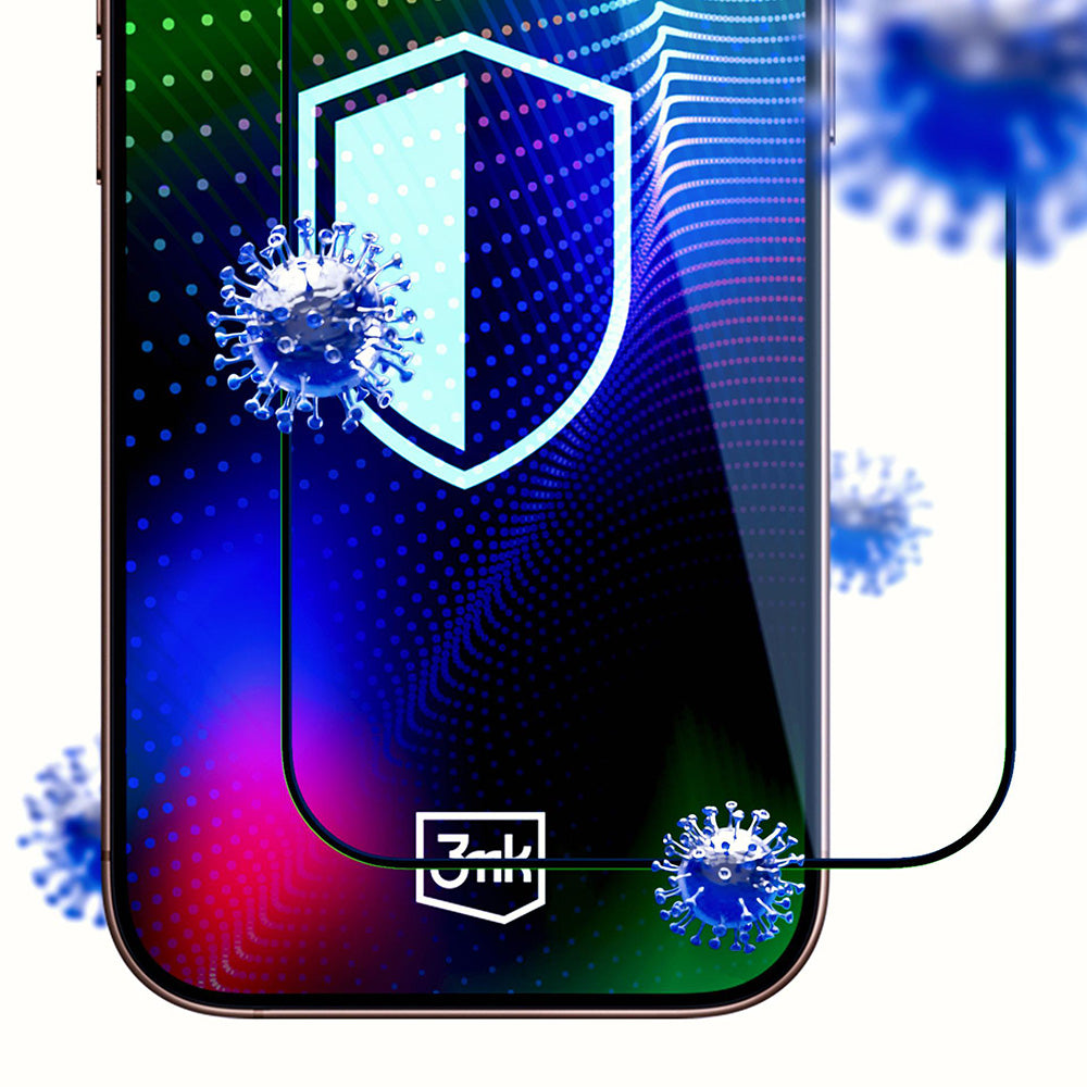 Ochranná fólia na displej 3MK Hardy Ultra pre Apple iPhone 17 / 16 Pro, Tvrdené sklo, Full Glue, Čierna