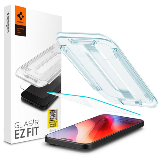 Ochranná fólia Spigen EZ FIT pre Apple iPhone 16 Pro, chránené sklo, plné lepidlo AGL07935