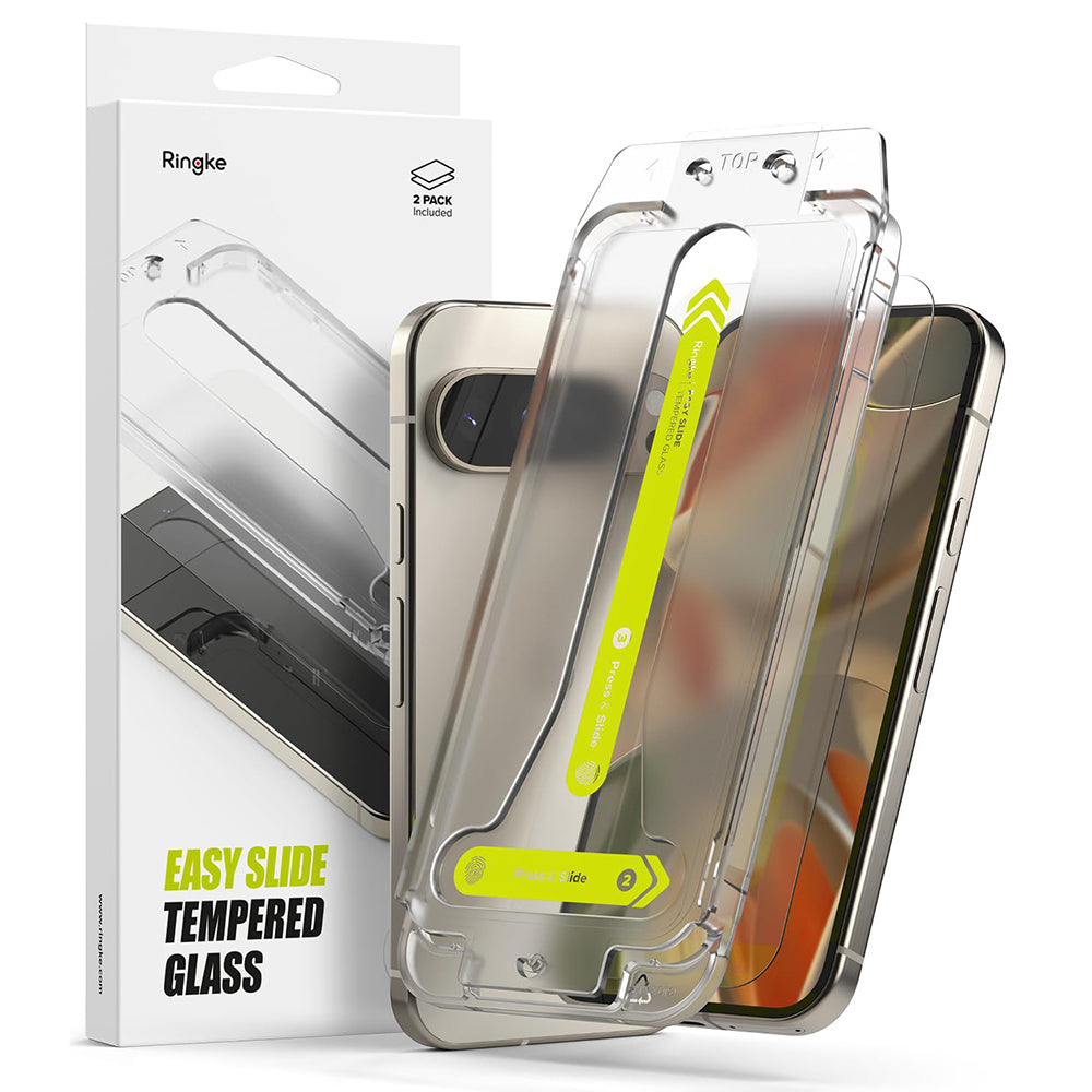 Ringke Easy Slide Screen Protector pre Google Pixel 9 / 9 Pro, chránené sklo, celoplošné lepenie, sada 2 ks