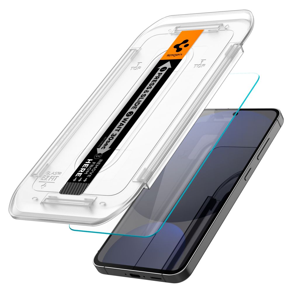 Ochranná fólia na displej Spigen GlastR EZ FIT pre Samsung Galaxy A56 A566 / S24 FE S721, Tvrdené sklo, Plné lepenie, Sada 2 kusy AGL08729