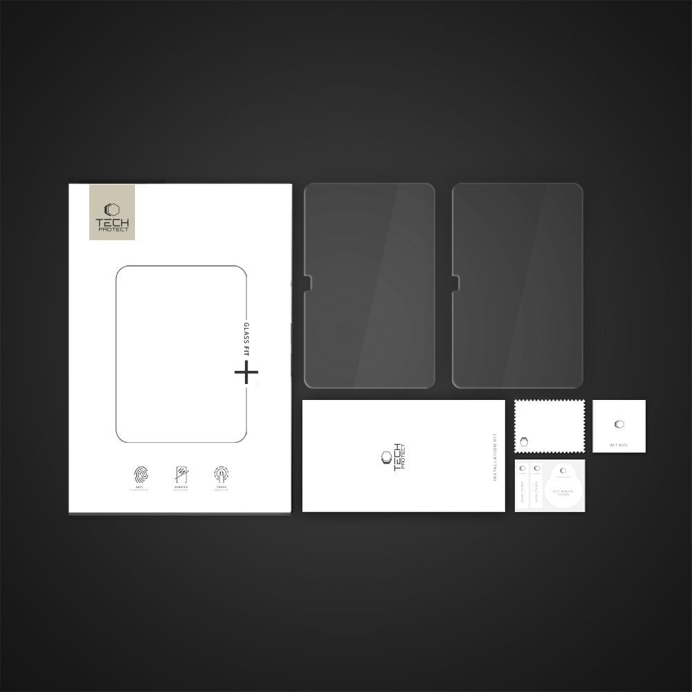 Ochranná fólia na displej Tech-Protect FIT+ pre Samsung Galaxy Tab S10 FE+, Tvrdené sklo, Full Glue, Sada 2 kusy, 2.5D