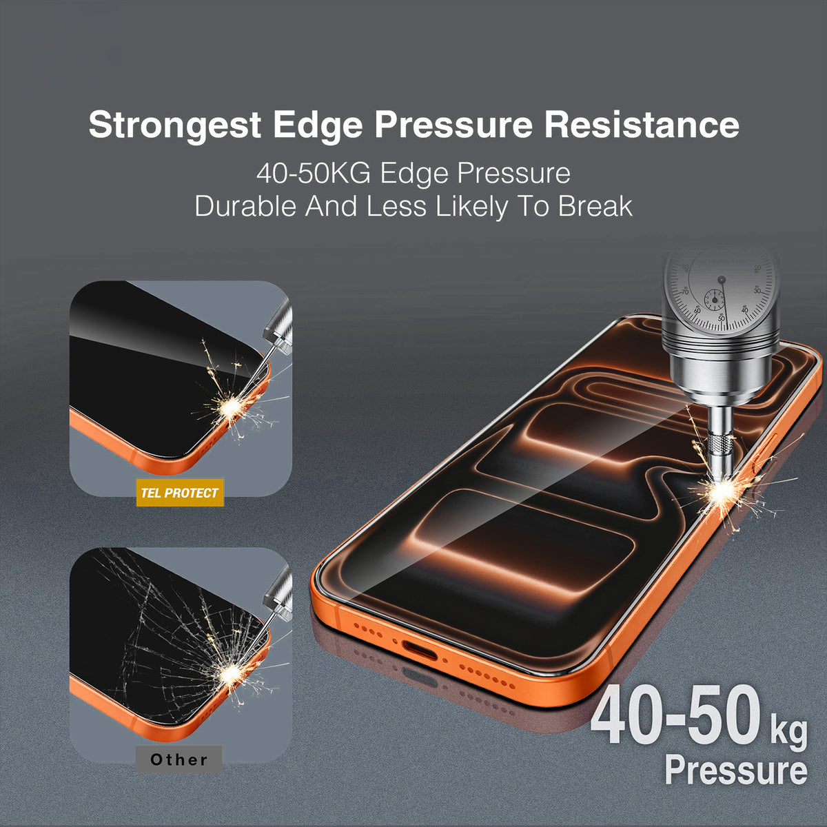 Ochranná fólia na displej Tel Protect 10X HD DLC Diamond Coating pre Apple iPhone 18 Pro Max / 17 Pro Max, tvrdené sklo, celoplošné lepenie, čierna