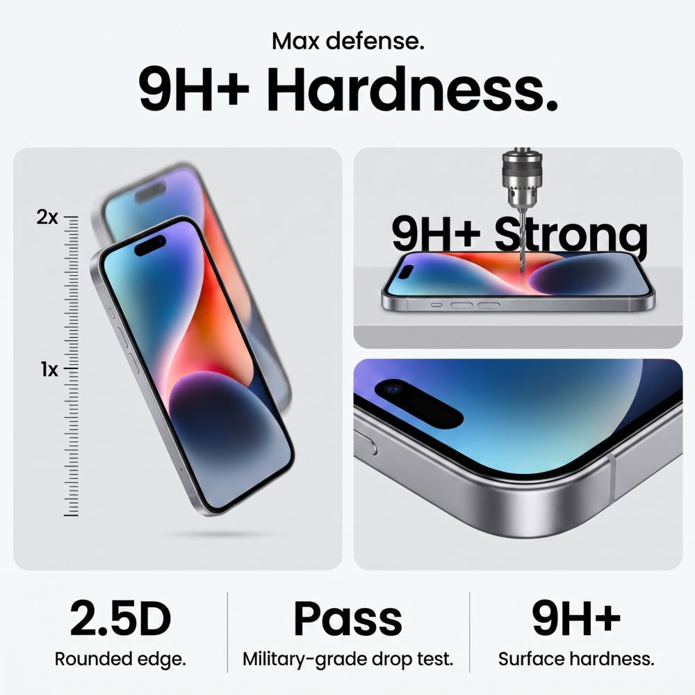 Ochranná fólia na obrazovku Tech-Protect OneTouch pre Apple iPhone 18 Pro Max / 17 Pro Max, tvrdené sklo, plné lepidlo, sada 2 kusy