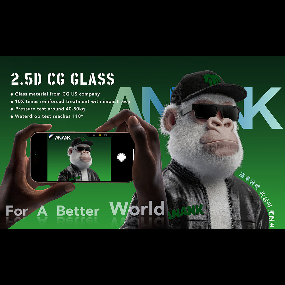 Anank 10X Reinforced CG Screen Protector for Apple iPhone 17 Pro Max, Tempered Glass, Full Glue, 2.5D, Black