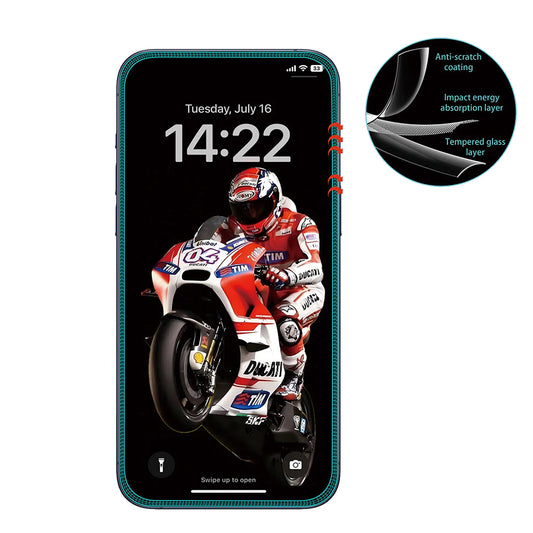 Ochranná fólia na displej Anank 5X Reinforced Anti Crack pre Apple iPhone 17 Pro Max, Kalené sklo, Full Glue, 3D, Čierna