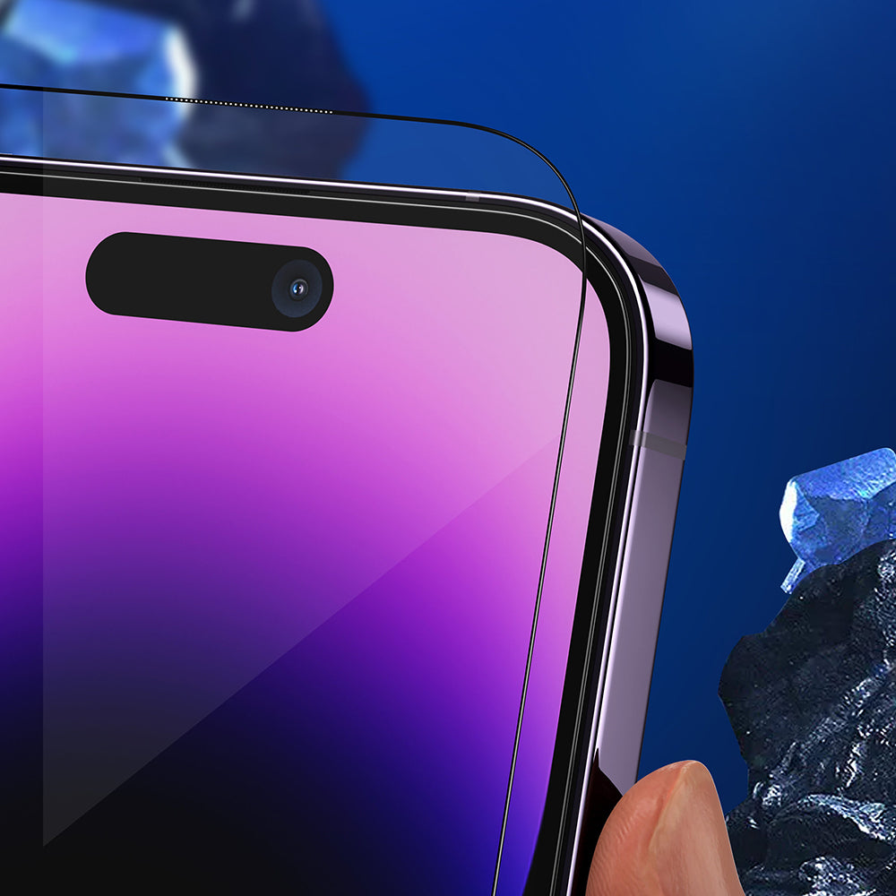 Ochranná fólia na displej Blueo Anti-Broken pre Apple iPhone 15 Pro Max, tvrdené sklo, plné lepenie, čierna