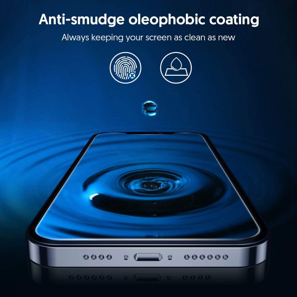 Blueo HD Screen Protector Film for Apple iPhone 18 Pro Max / 17 Pro Max / 16 Pro Max, Tempered Glass, Full Glue, 2.5D, Set of 5 pieces, Black