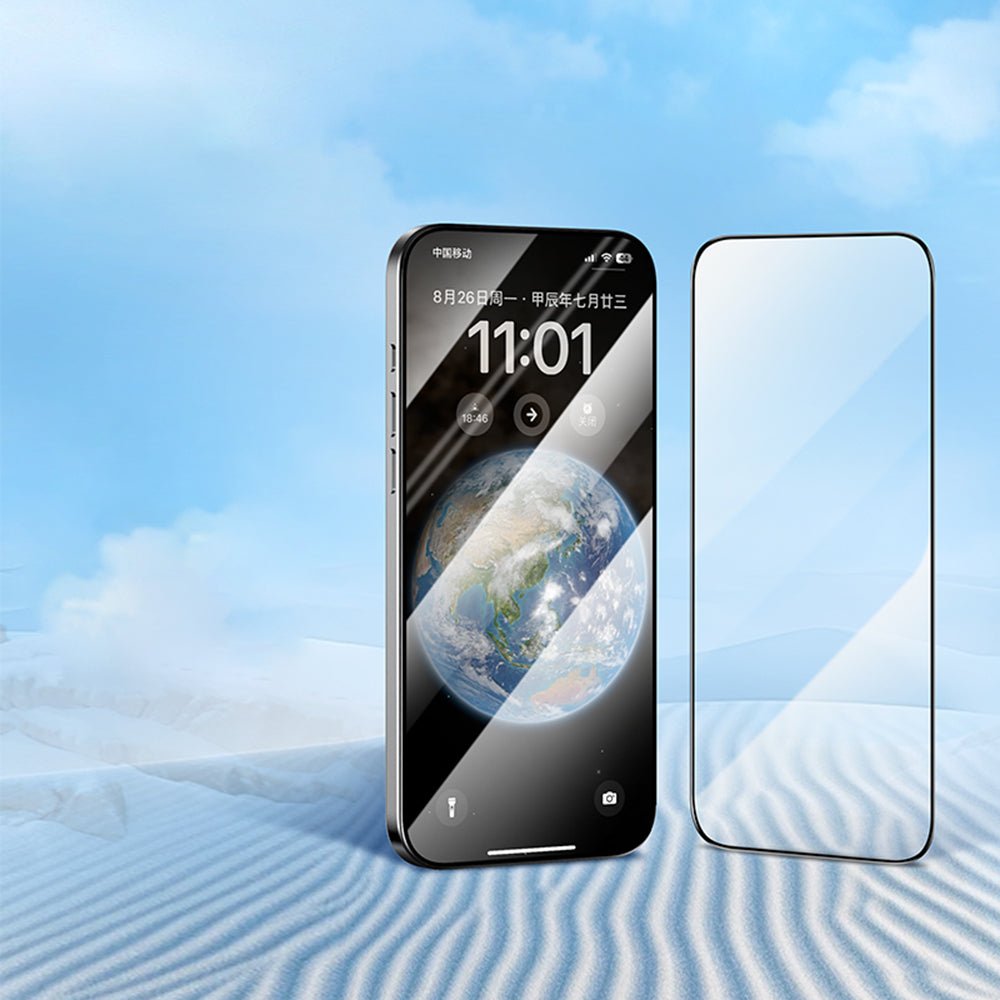 Blueo HD Screen Protector Film for Apple iPhone 18 Pro Max / 17 Pro Max / 16 Pro Max, Tempered Glass, Full Glue, 2.5D, Set of 5 pieces, Black