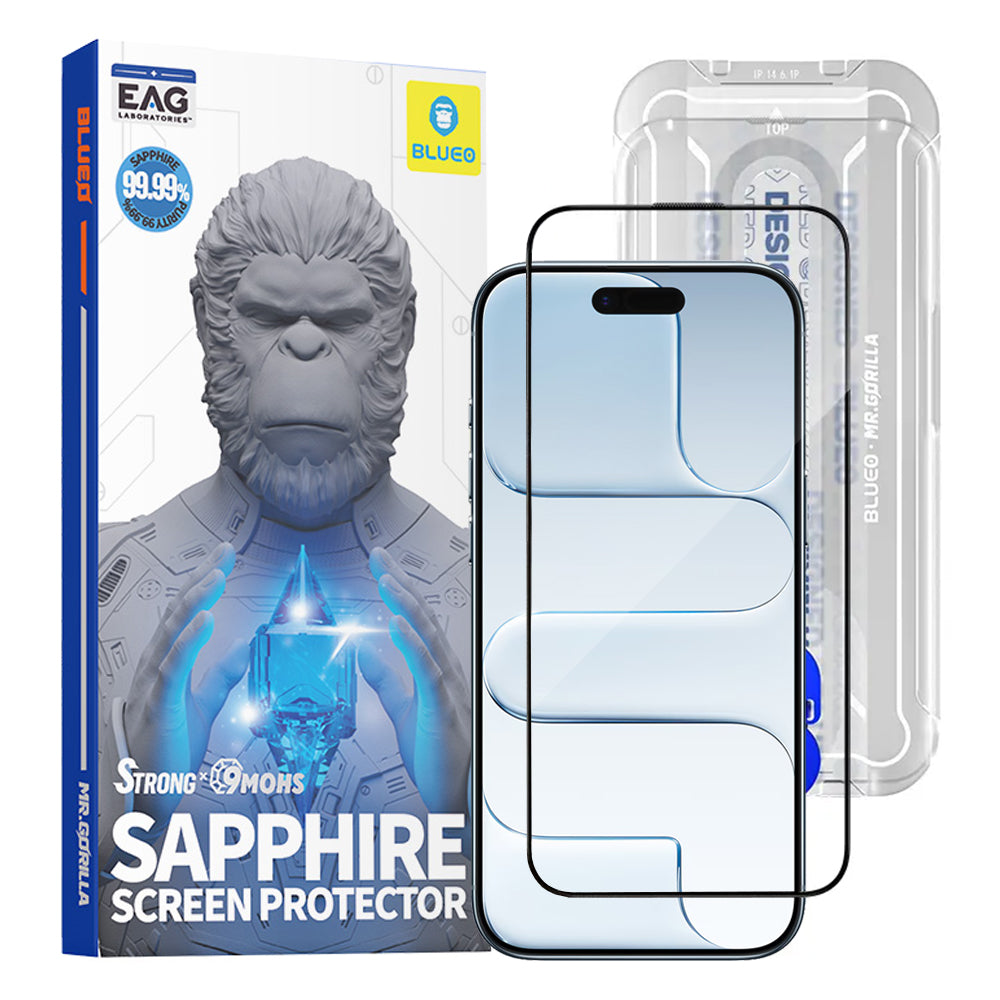 Ochranná fólia na displej Blueo Sapphire Applicator Pro pre Apple iPhone 17 Air, Kalené sklo, Full Glue