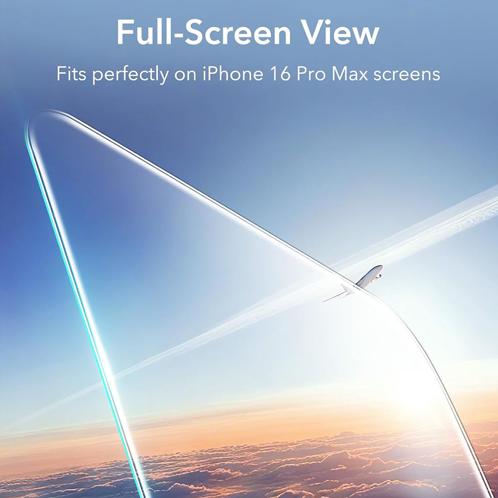 Ochranná fólia ESR na displej pre Apple iPhone 17 / 16 Pro, Tvrdené sklo, Full Glue, Sada 3 kusy, Čierna