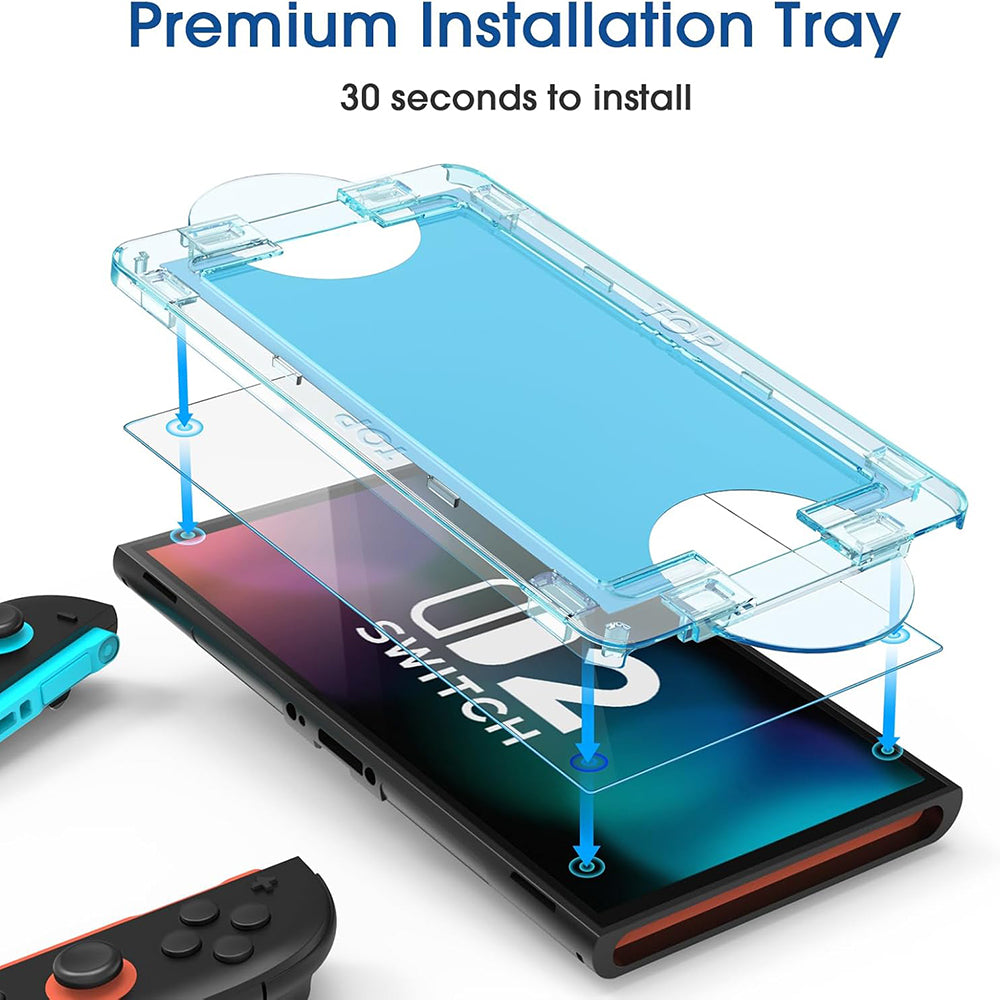 Ochranná fólia na obrazovku Techsuit SwitchAura aplikátor pre Nintendo Switch 2, tvrdené sklo, sada 2 kusy