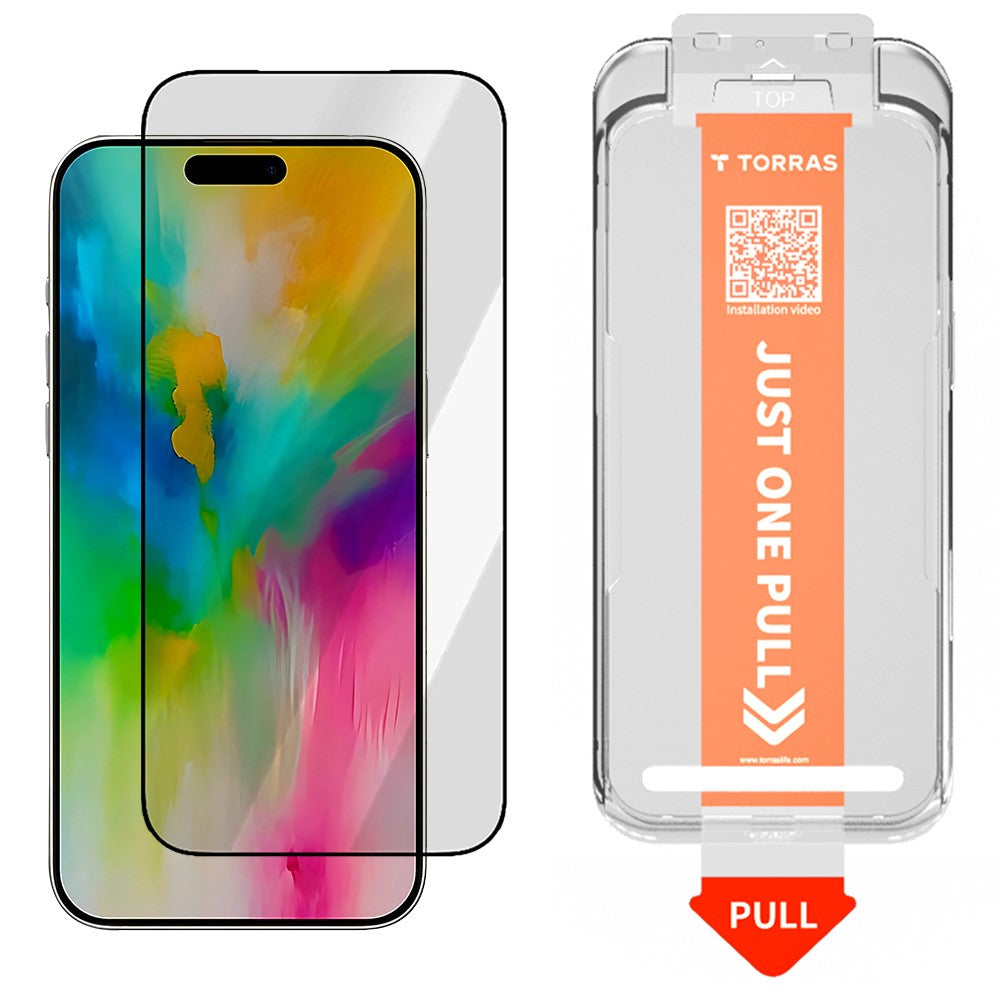 Ochranná fólia na displej Torras GlassGo Install Master pre Apple iPhone 17, Kalené sklo, Full Glue