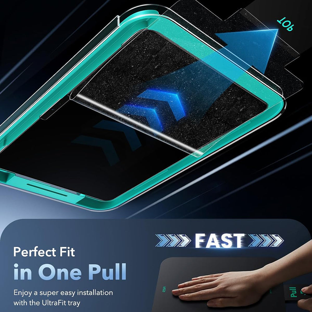 Ochranná fólia na displej ESR Armorite Paper Feel UltraFit pre Apple iPad (2025) / (2022), Tvrdené sklo, Full Glue, Sada 2 kusy