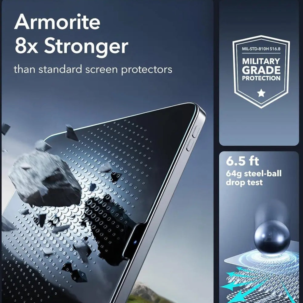 Ochranná fólia na displej ESR Armorite UltraFit pre Apple iPad (2025) / (2022), Tvrdené sklo, Full Glue, Sada 2 kusy