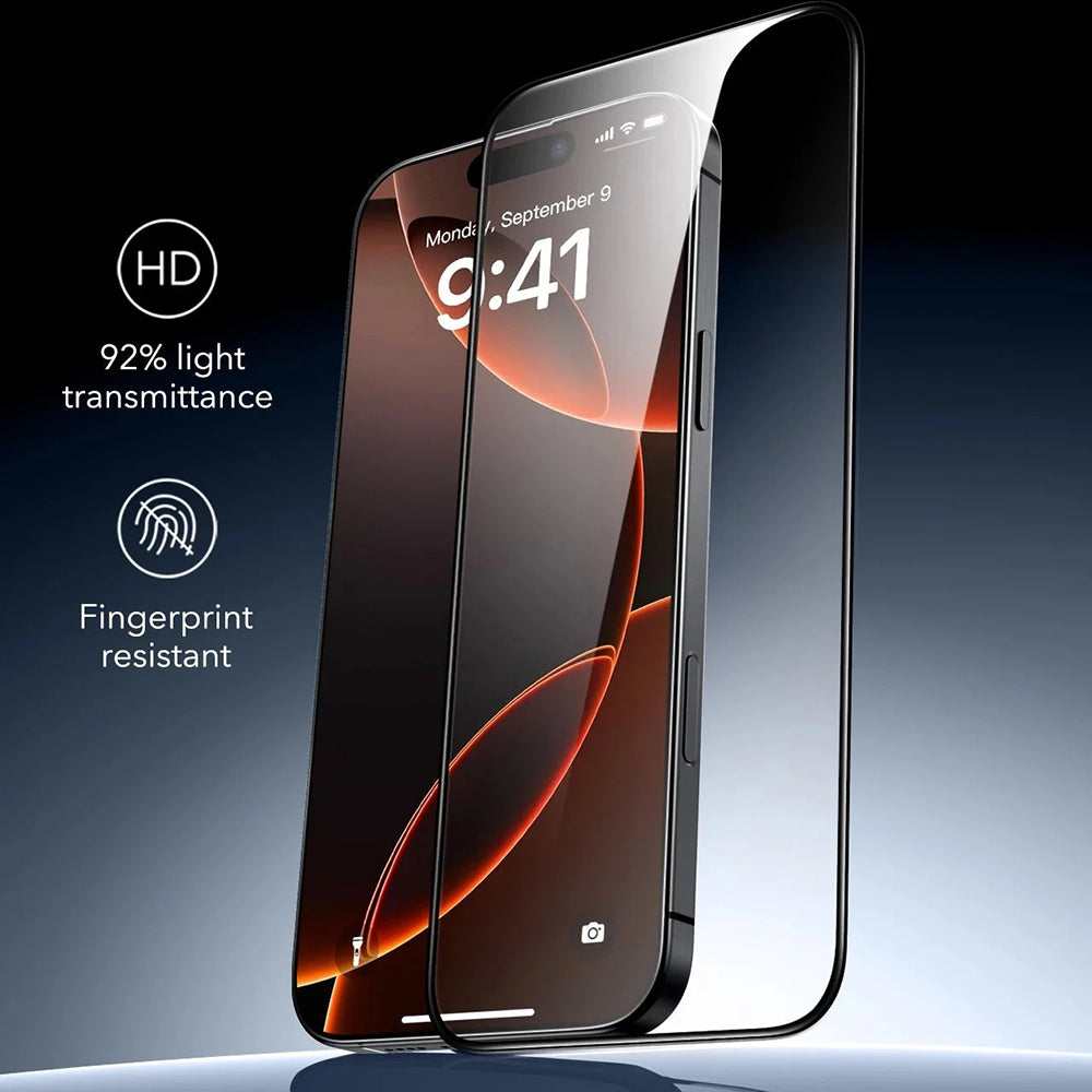 Ochranná fólia ESR Armorite UltraFit na displej pre Apple iPhone 17 Pro Max, Kalené sklo, Full Glue, Sada 3 kusy, Čierna