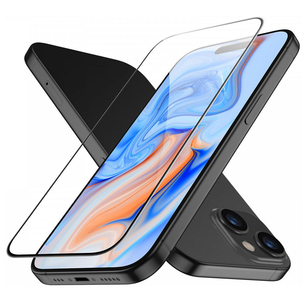 ESR Screen Protector for Apple iPhone 15, Tempered Glass, Full Glue, Black
