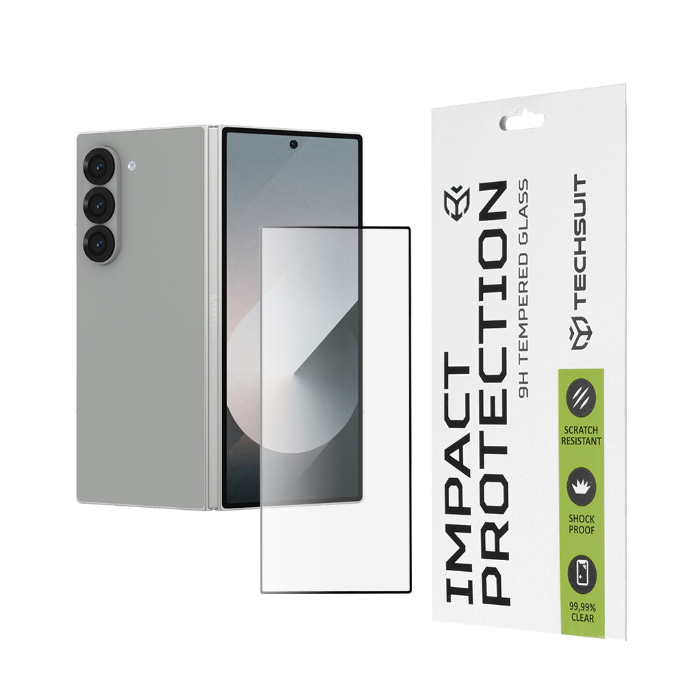 Ochranná fólia na vonkajší displej Techsuit pre Samsung Galaxy Z Fold6 F956, tvrdené sklo, plné lepidlo, 111D, čierna