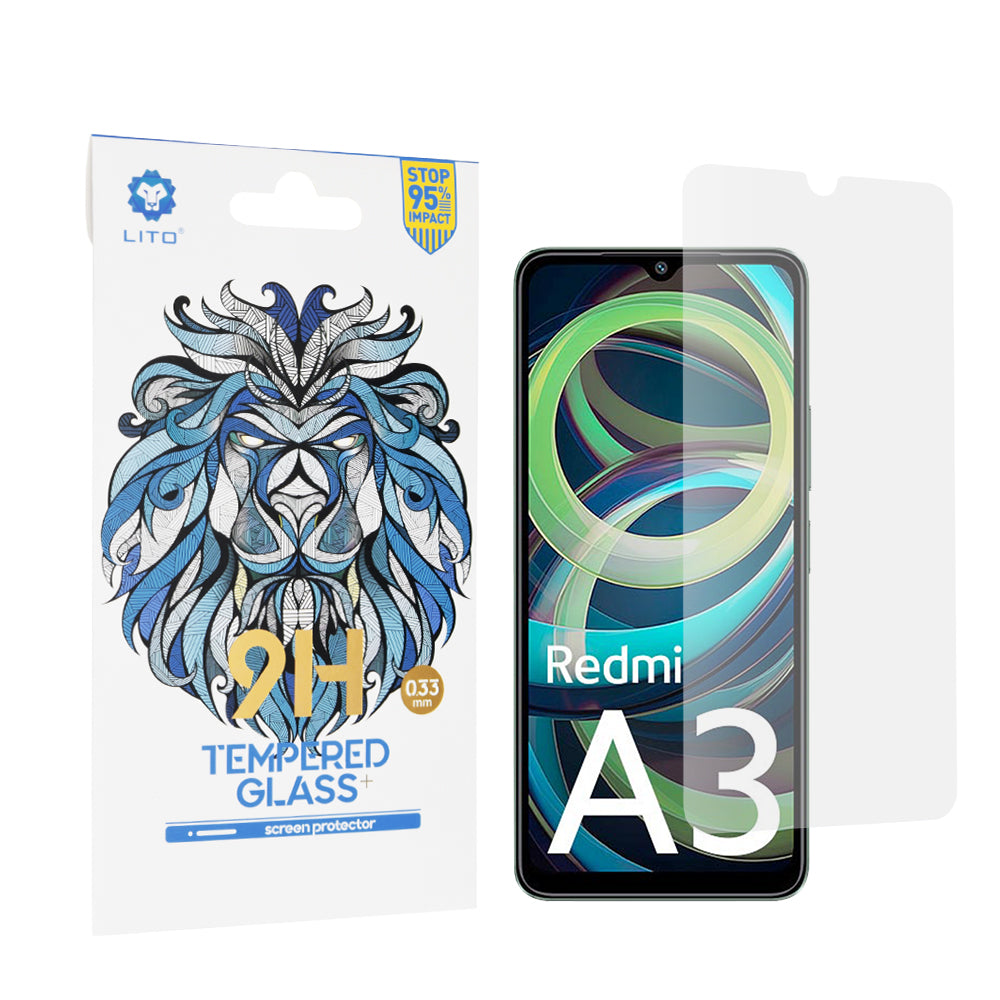 Ochranná fólia Lito Classic na displej pre Xiaomi Redmi A3x / A3, Kalené sklo, Full Glue, 2.5D