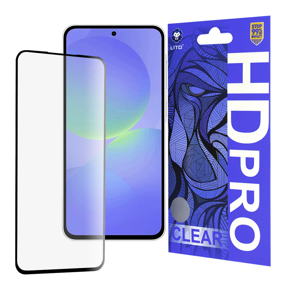 Ochranná fólia na displej Lito HD Pro Clear pre Samsung Galaxy A36 A366, tvrdené sklo, plné lepidlo, čierna