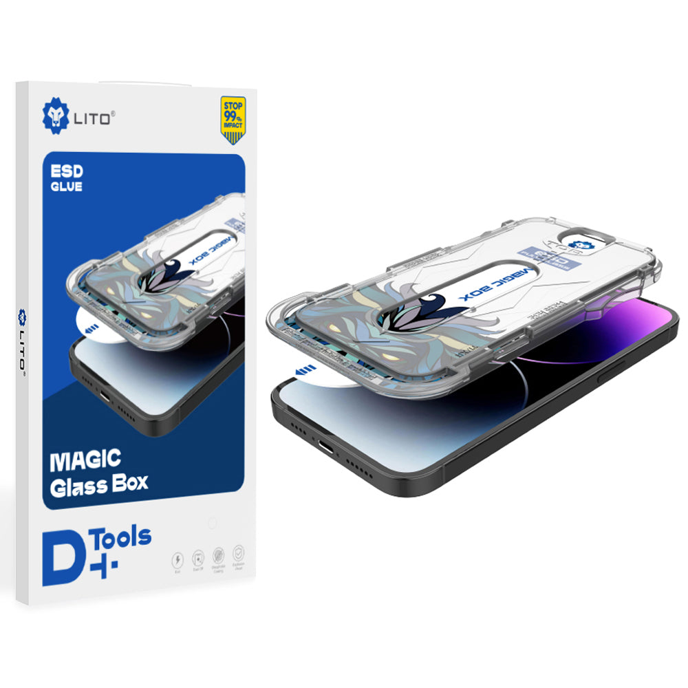 Ochranná fólia na displej Lito Magic Glass Box D+ Tools pre Apple iPhone 16, tvrdené sklo, plné lepidlo