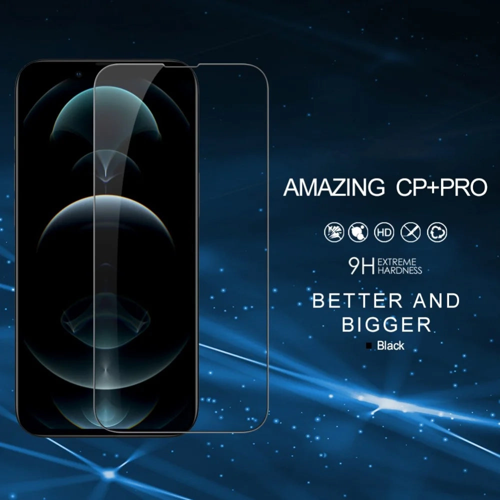 Ochranná fólia na displej Nillkin CP+ Pro pre Apple iPhone 17e / 16e / 14 / 13 Pro / 13, tvrdené sklo, plné lepidlo, čierna
