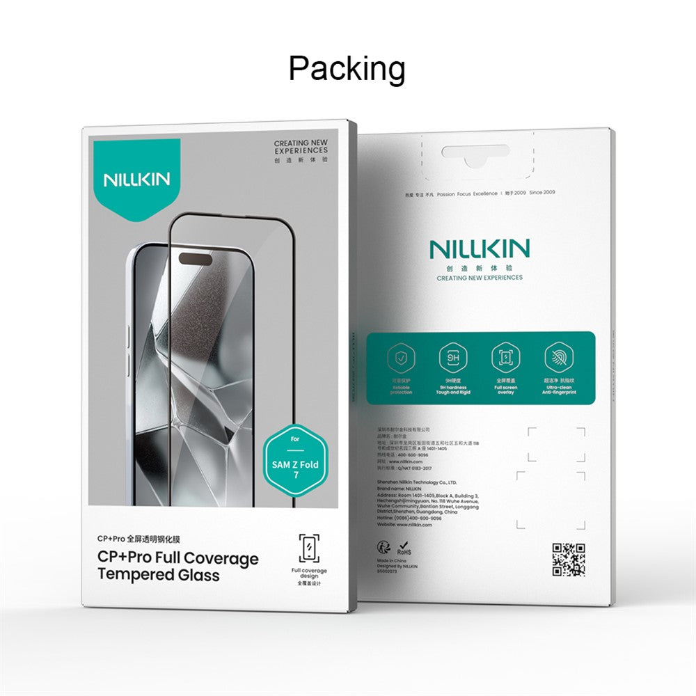 Ochranná fólia na vonkajší displej Nillkin CP+ Pro pre Samsung Galaxy Z Fold7 F966, tvrdené sklo, plné lepidlo, čierna