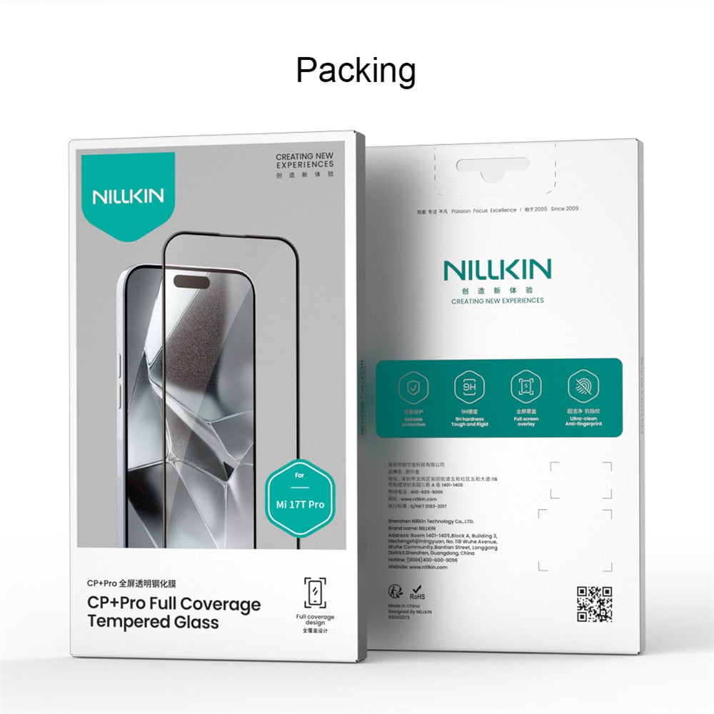 Ochranná fólia na displej Nillkin CP+ Pro pre Xiaomi 17T Pro, tvrdené sklo, plné lepidlo, čierna