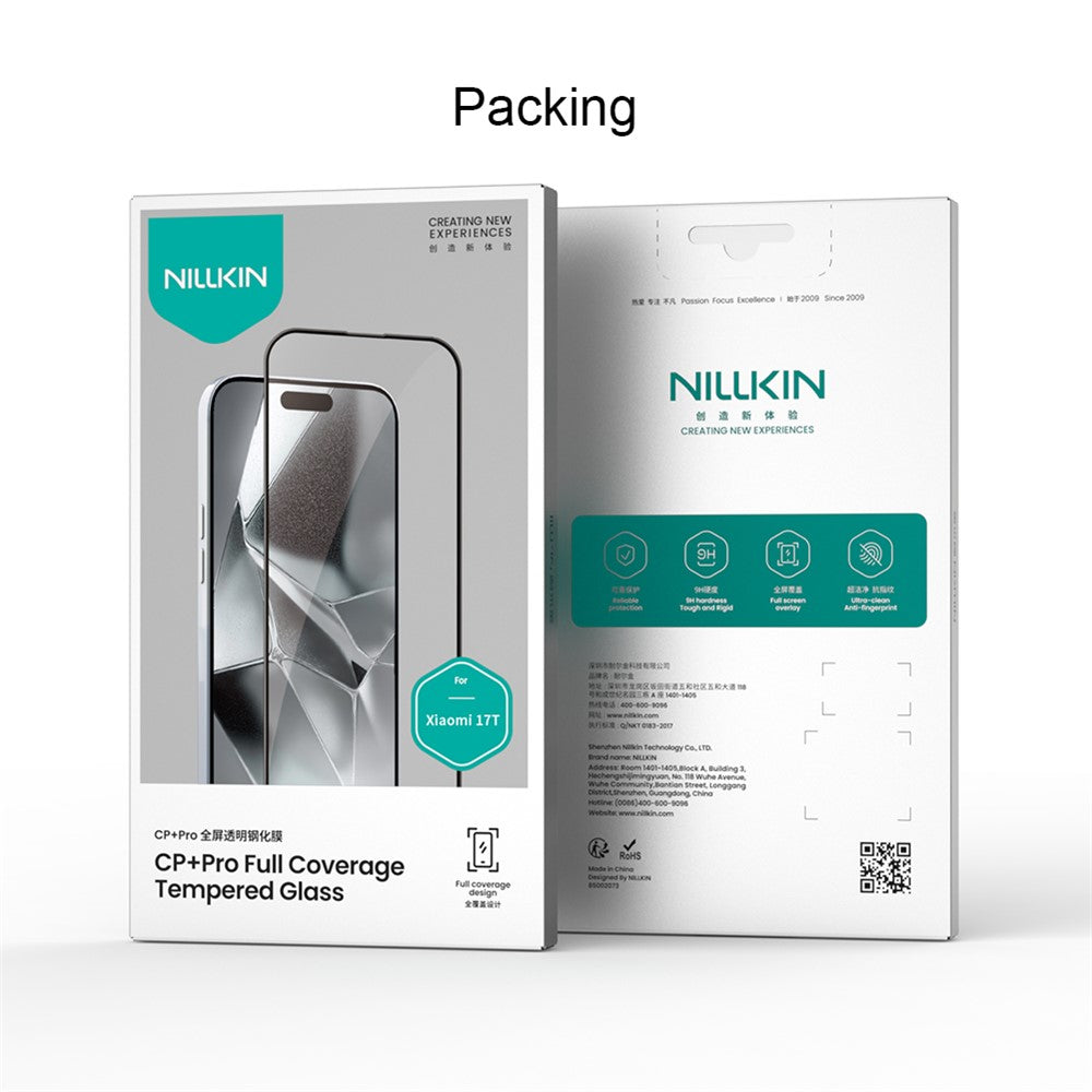 Ochranná fólia na displej Nillkin CP+ Pro pre Xiaomi 17T, tvrdené sklo, plné lepidlo, čierna