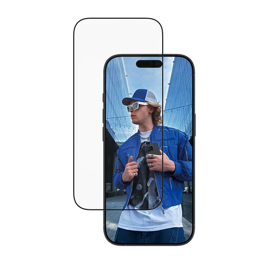 Ochranná fólia na displej PanzerGlass Ultra-Wide Fit EasyAligner pre Apple iPhone 17 / 16 Pro, Tvrdené sklo, Full Glue, Čierna