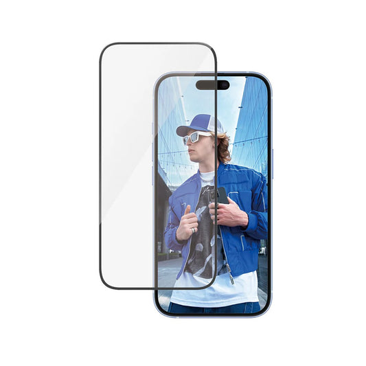 Ochranná fólia na displej PanzerGlass Ultra-Wide Fit pre Apple iPhone 16 / 15, Kalené sklo, Full Glue, Čierna