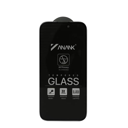 Ochranná fólia na displej Privacy Anank 3X Reinforced pre Apple iPhone 16 Pro Max, bezpečnostné sklo, plné lepidlo, 2.5D