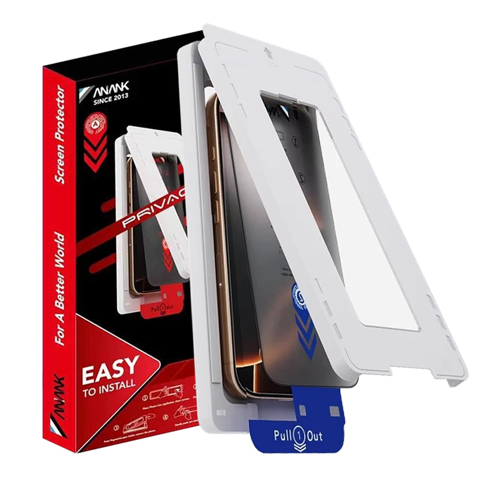 Ochranná fólia na displej Privacy Anank 5X Reinforced Applicator pre Apple iPhone 17 Air, Kalené sklo, Full Glue, 2.5D