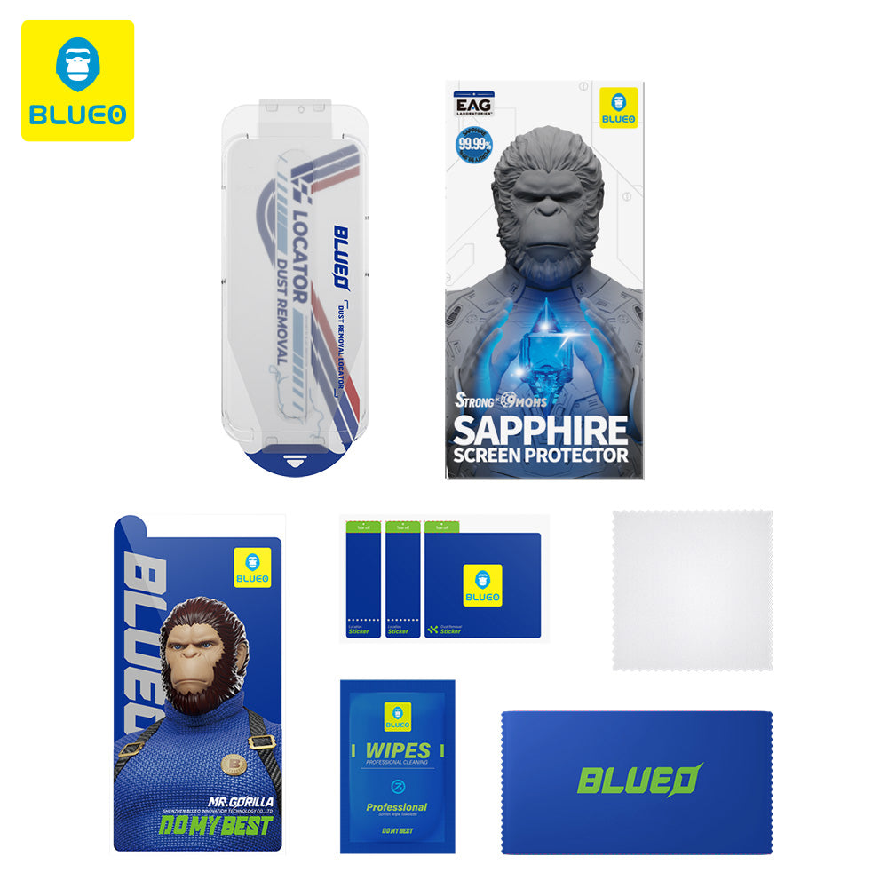 Ochranná fólia na displej Privacy Blueo Sapphire Applicator Pro pre Apple iPhone 17 Air, Kalené sklo, Full Glue