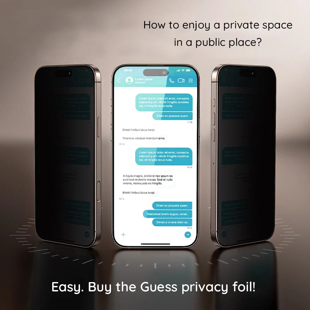 Ochranná fólia Privacy Guess pre Apple iPhone 16 Pro Max, Tvrdené sklo, Full Glue, 2.5D