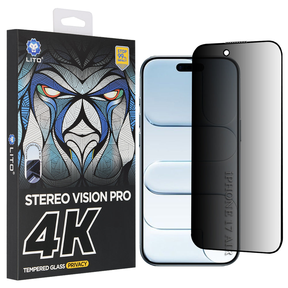 Ochranná fólia na displej Privacy Lito D+ Max 4K pre Apple iPhone 17 Air, Kalené sklo, Full Glue