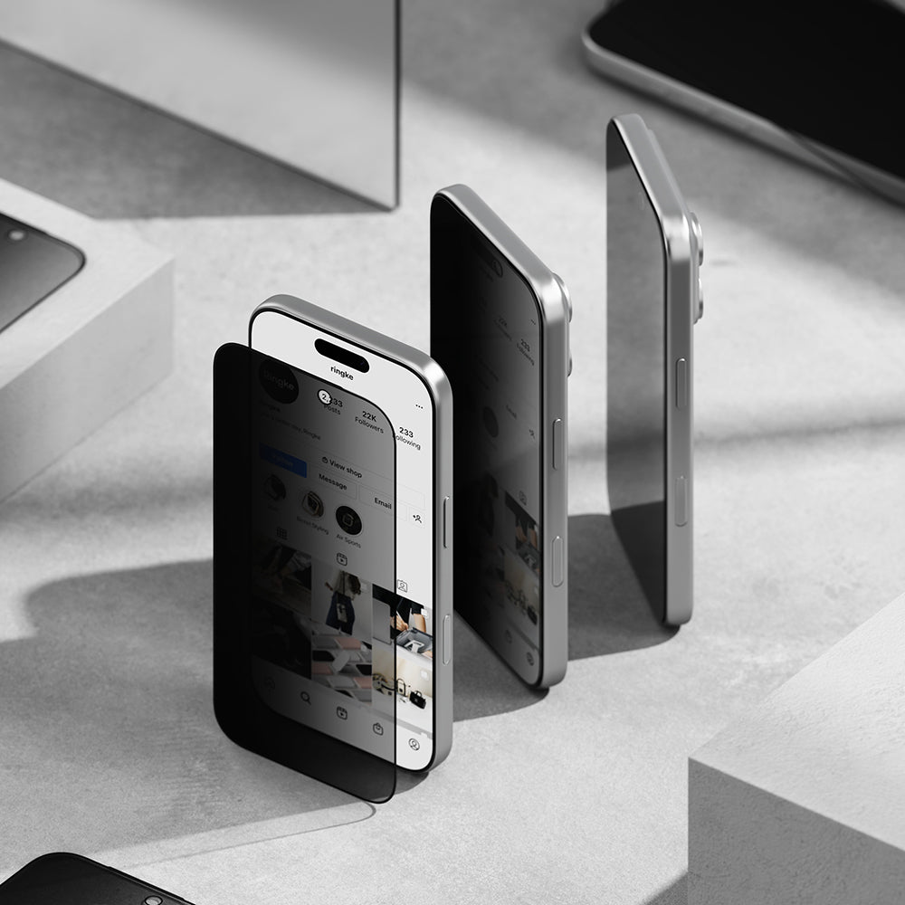 Ochranná fólia na displej Privacy Ringke Easy Slide pre Apple iPhone 18 Pro Max, tvrdené sklo, plné lepidlo, sada 2 kusy