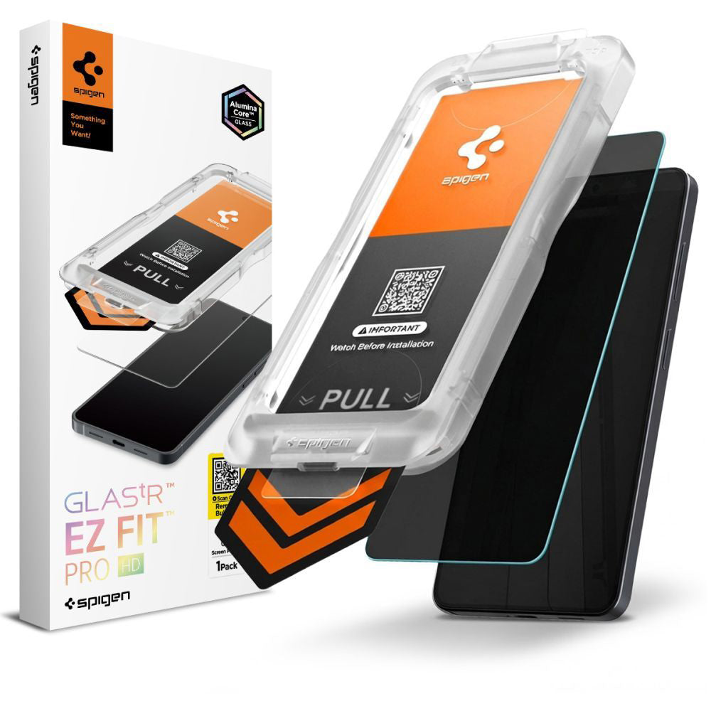 Ochranná fólia na displej Privacy Spigen GlastR EZ FIT Pro HD pre Samsung Galaxy S26 Plus S947, Kalené sklo, Full Glue AGL11087