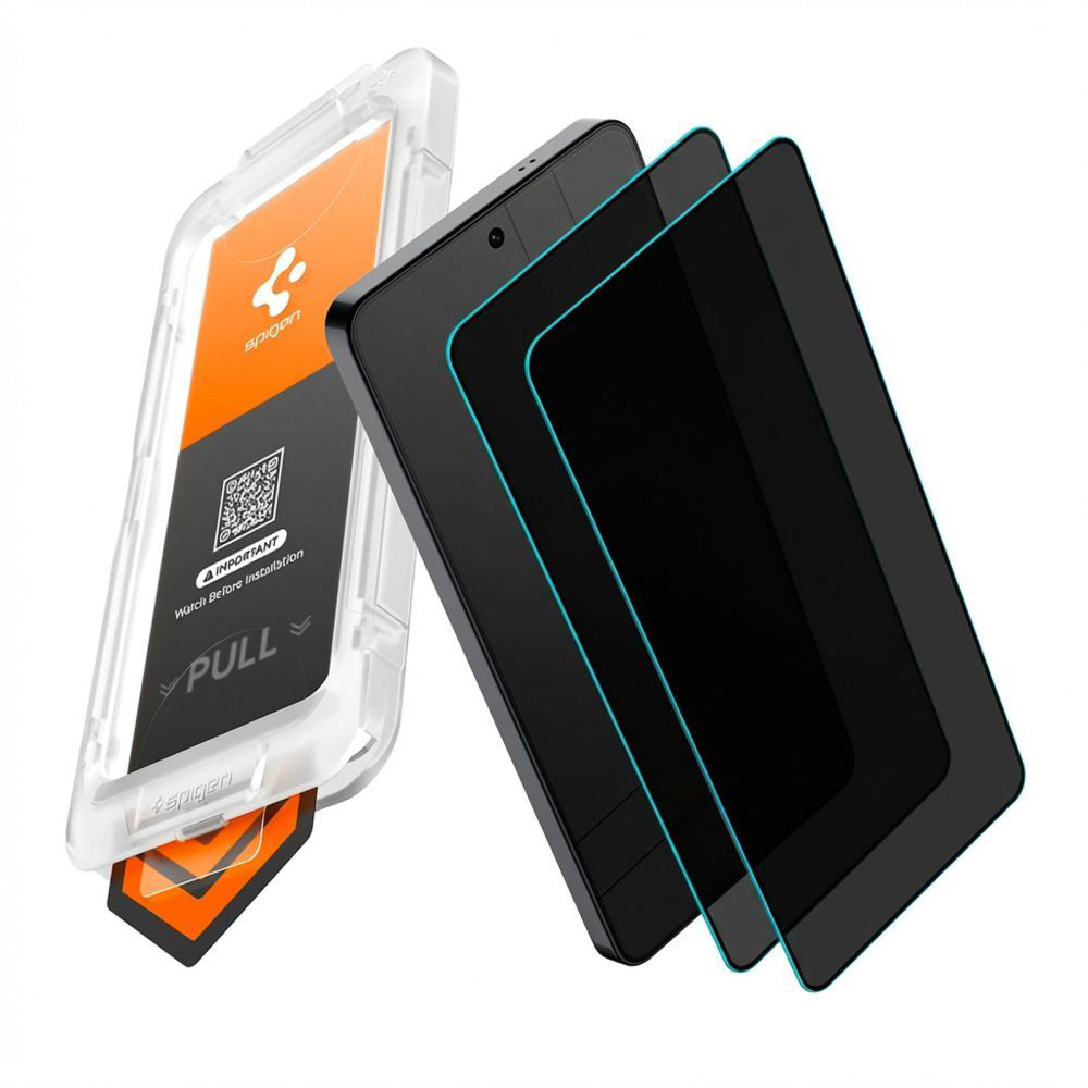 Ochranná fólia na displej Privacy Spigen GlastR EZ FIT Pro HD pre Samsung Galaxy S26 S942, Kalené sklo, Full Glue, Sada 2 kusy AGL11096