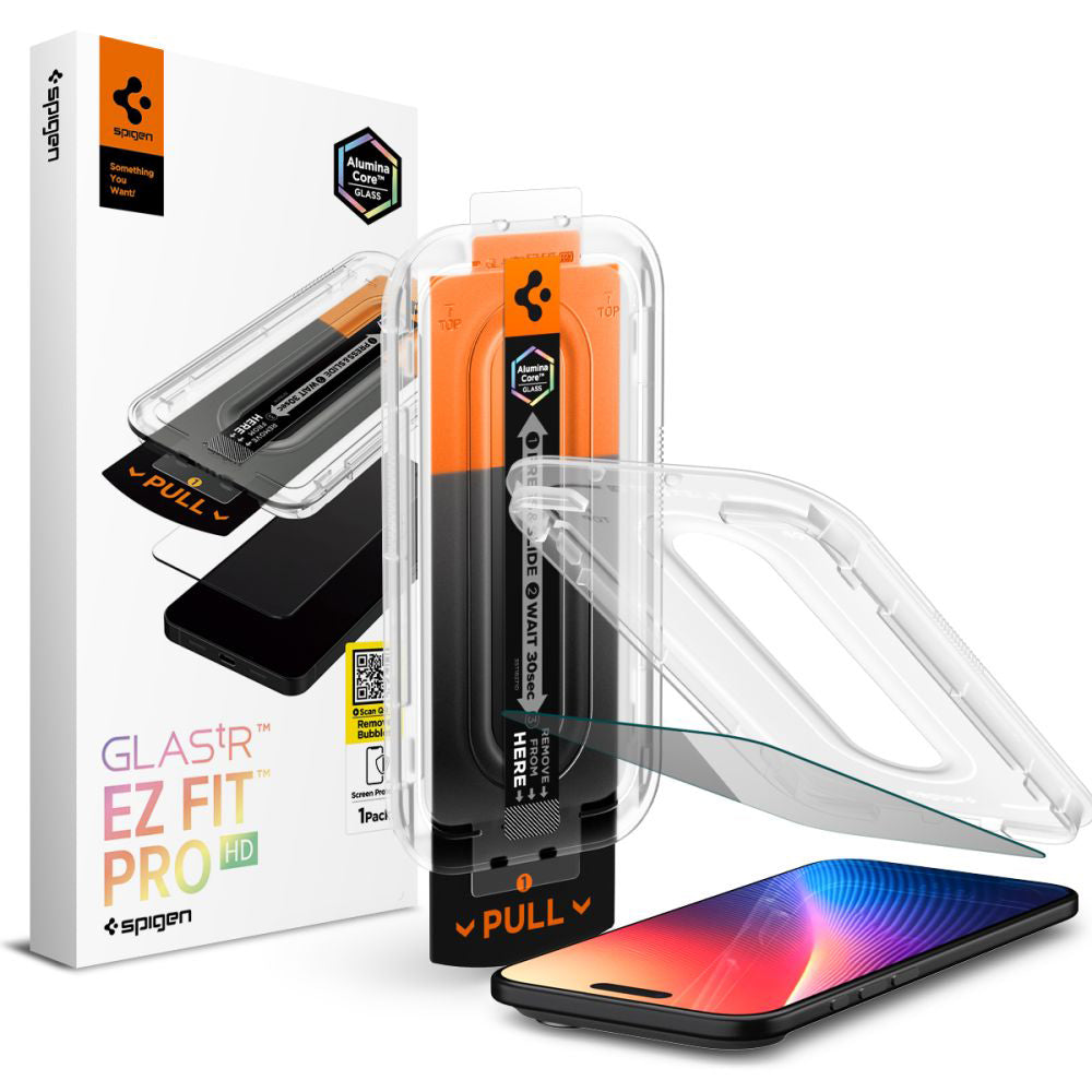 Ochranná fólia na displej Privacy Spigen GlastR EZ FIT Pro pre Apple iPhone 17 Air, Kalené sklo, Full Glue AGL09871